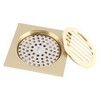 Square Floor Drain Bathroom Shower Waste Grate Brass Constructed Strainer