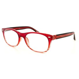 Calabria 764 Classic Retro Designer Reading Glasses in Red ; +1.00