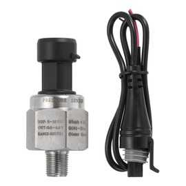 sourcing map Pressure Transducer Sender Sensor with Connector, 1/8" NPT 500 PSI Stainless Steel Pressure Transmitter for Oil Fuel Water Air