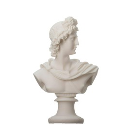BeautifulGreekStatues Apollo God of Music Poetry Art Alabaster Stone Bust Head Statue Sculpture 15 cm