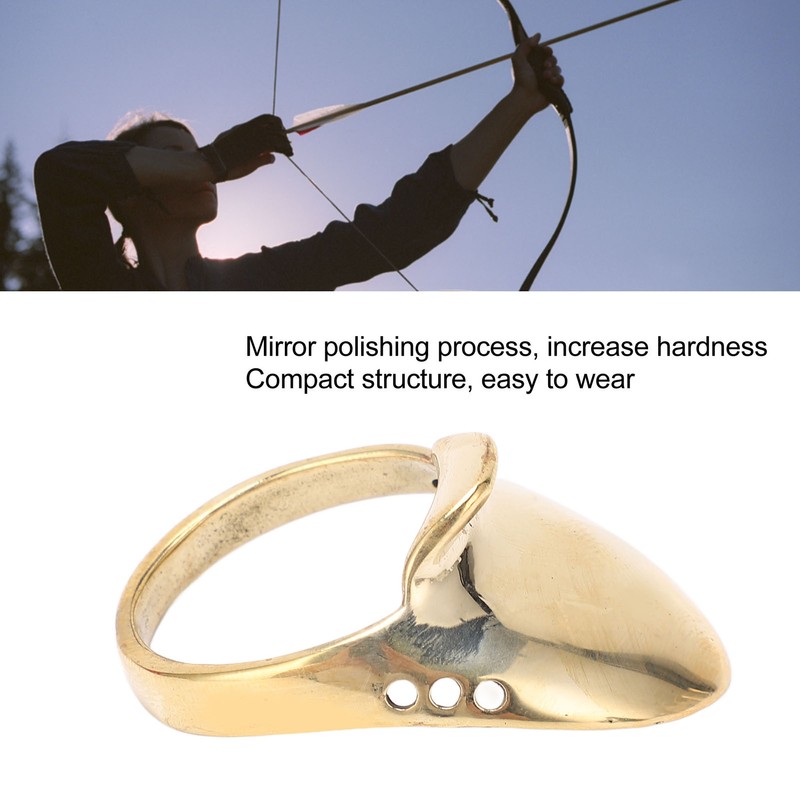 Brass Archery Thumb Ring Portable Finger Protector with Anti Lost