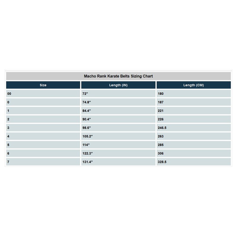 Macho Rank Karate Belts - Brown - Size 2