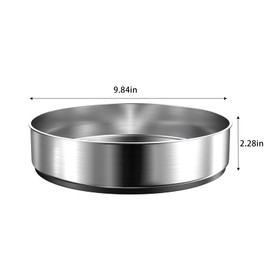 VAEHOLD Pantry Cabinet Lazy Susan Stainless Steel Black Spice Rack Turntable - Decorative Trays Storage Containers Organizer for Kitchen Cabinet, Snacks, Bathroom (10 inches)