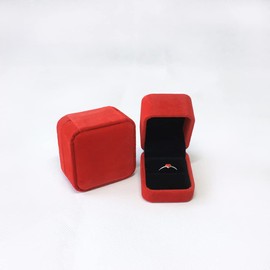 JIHUOO 2 Pcs Square Velvet Ring Box Engagement Ring Bearer Box Decorative Ring Case Earring Gift Box Wedding Ring Holder Grey