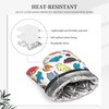 Cute Cat Oven Mitts 2pcs Set, Kitchen Grill Glove Heat