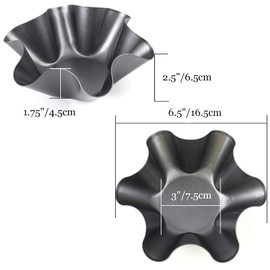 Tosnail 8-Pack Taco Shell Bowl, 6.5 Inch Tortilla Pan, Non-Stick Fluted Tart Mold, Salad Shell Bowl Maker for Home Baking, Salads