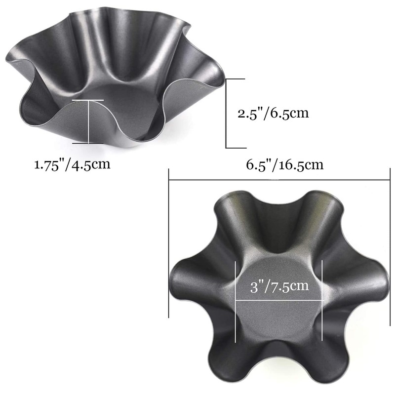 Tosnail 8-Pack Taco Shell Bowl, 6.5 Inch Tortilla Pan, Non-Stick