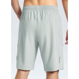 baleaf Men's Mountain Bike Shorts 3D Padded Loose-fit MTB Cycling Bicycle Lightweight Zipper Pockets Light Gray M