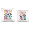 Swimmer swimming goggles Throw Pillow