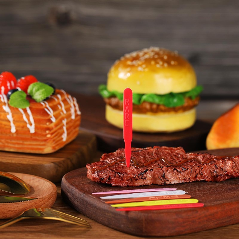 500 Pcs 3 Inch Plastic Steak Markers Colorful Plastic Meat
