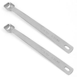 BERYLER 2 PCS 1/16 Teaspoon(1/16 tsp | 0.3 mL | 0.3 cc | 0.01 oz) Single Measuring Spoon, Small Measuring Spoon Only, Individual Tiny Measuring Spoons, Stainless Steel Mini Measuring Spoons