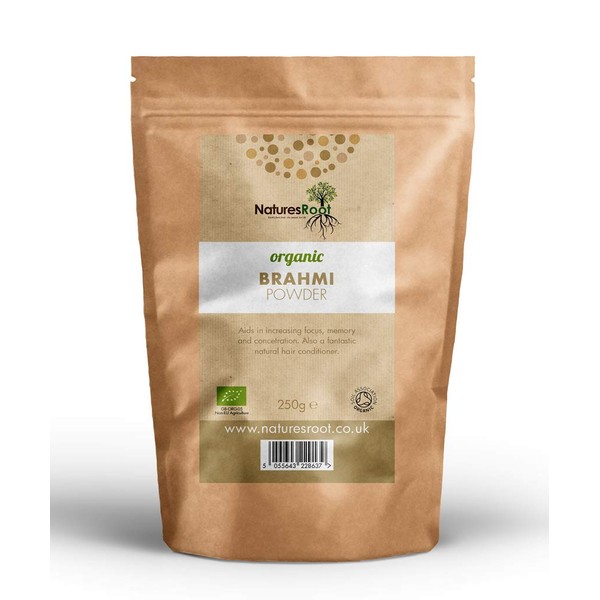Nature’s Root Organic Brahmi Powder - Ayurvedic Herb | Bacopa Monnieri | Hair Growth Product | Thickening Hair Supplement (125g)