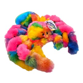 Zugar Land 8" Rainbow Splatter Spider. Soft, Furry Plush with Hard Eyes. Stuffed Animal.