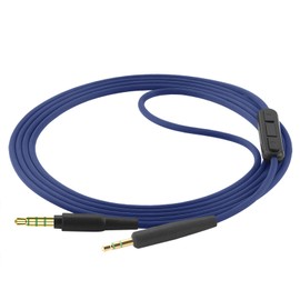 Geekria Cable de audio con micrófono compatible con auriculares JBL, 47 pulgadas, cable AUX macho a macho, resistente al frío y calor, con control de volumen y micrófono en línea