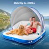 Floating Island with Canopy, Heavy Duty Inflatable Water Lounger Raft