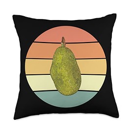 Great Jackfruit Lovers Design Love Fruits Retro Jackfruit Design Tropical Fruit Throw Pillow, 18x18, Multicolor