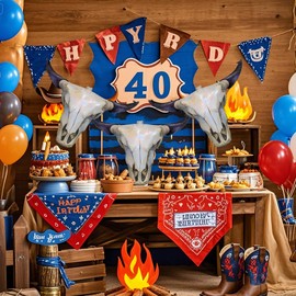 AFZMON 3Pcs Western Cowboy Party Decorations Longhorn Cow Balloons, Cowboy Foil Balloons for Last Rodeo Wild West Party Decorations Decors