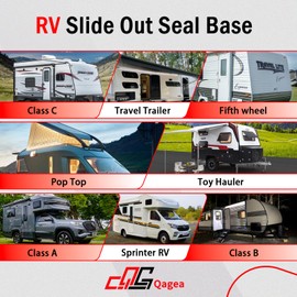 Qagea RV Slide Out Seal Base 018-341 EK Weather Stripping 1/2' x 2.75' x 35' Black Rubbers