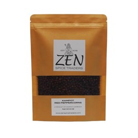 Organic Kampot Red Peppercorns | Zen Spice Traders | 8 Ounce Pack of 1