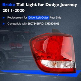 Misakomo Brake Tail Light Compatible with Dodge Journey 2011-2020 - LED Taillight Assembly Replacement for 68078465AD and CH2804105 - Outer Tail Lamp for Driver Left Side LH