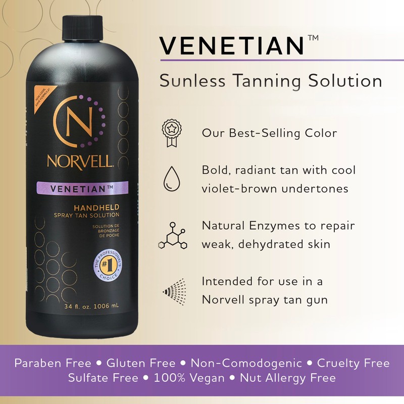 Norvell Premium Spray Tan Solution Venetian 1 Liter – Professional