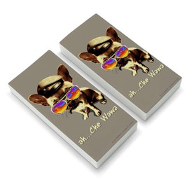 Ah Che Wawa Chihuahua Dog Vintage Retro Eraser Set of 2