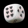 WeLoveDice - Dice White with Black Hearts - Made in
