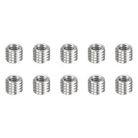 sourcing map 10pcs Thread Repair Inserts M3 x 0.5 Male to M2 x 0.4 Female Thread 2.5mm Long Stainless Steel Reducing Nuts Metric Self Tapping Sleeves Threaded Reducer Industrial Fasteners