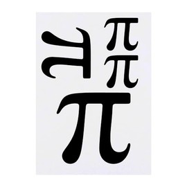Azeeda 4 x 'Pi-Symbol' Temporäre Tattoos - Wasserfest, Hautfreundlich & Ungiftig · Transfers in Verschiedenen Größen (TO00072738)