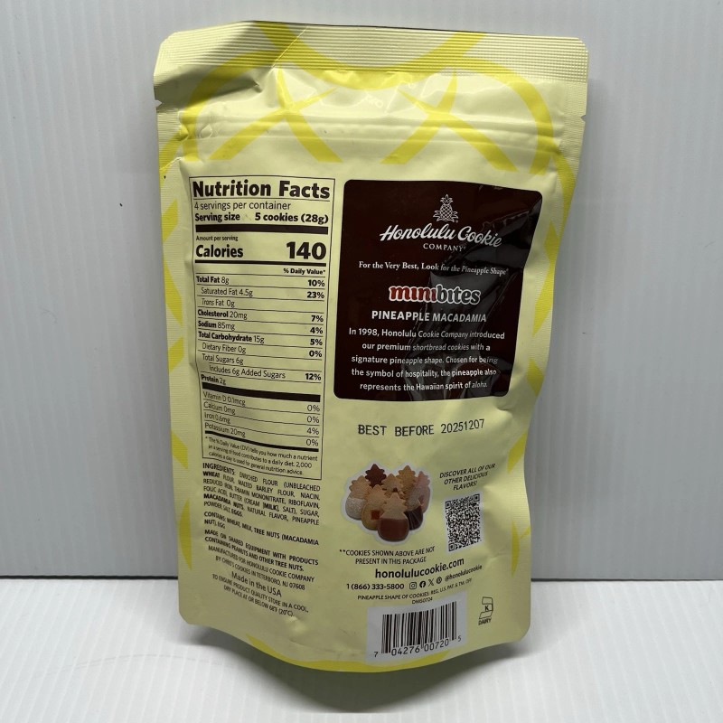 Honolulu Cookie Co. Pineapple Macadamia MiniBites 4oz