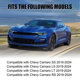 Fancemot Carbon Fiber Front Bumper Lip Compatible with Chevy Camaro SS LS LT RS 2016-2024, Splitter Spoiler Diffuser Protector Wing Body Kit