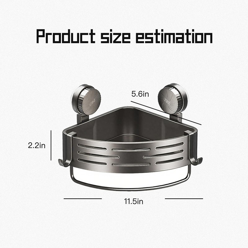 ZHIYUEJING 2-Tier Suction Cup Shower Caddy,No Drilling Required,Shower Suction Shelf,For