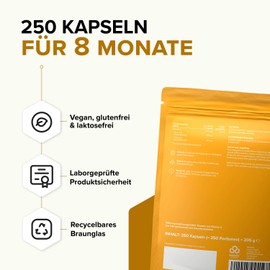 edubily nutrition® Vitamin C Capsules 500 mg - Vitamin C Complex of Buffered Vitamin C as Calcium Ascorbate and Fat-Soluble Vitamin C as Ascorbyl Palminate - 250 Capsules