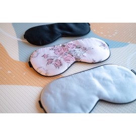 Pure Silk Sleeping Eye Mask Travel Sleep Soft Relax Calming Blindfold (Pink)