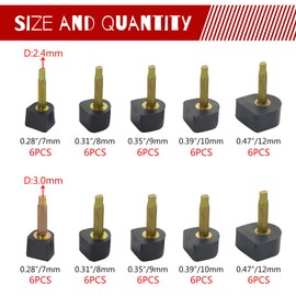 WMYCONGCONG 30 Pairs High Heel Tips Women Shoes Repair Tips Taps Heel Tips Replacement 7mm 8 mm 9 mm 10 mm 12 mm with Heel Pliers, U-Shape, Black