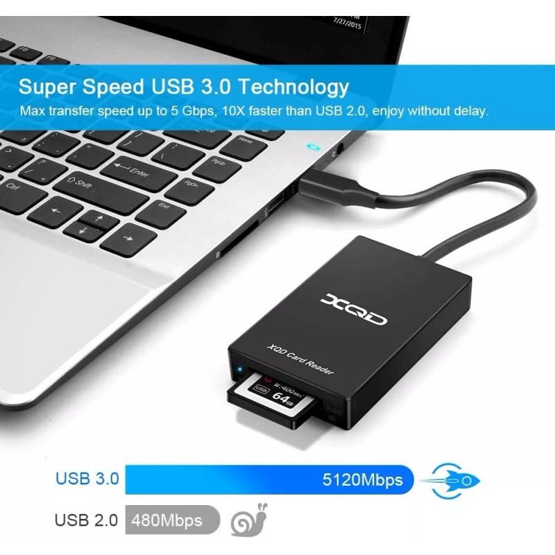 For Sony USB 3.0 XQD/SD 2 in 1 Card Reader,
