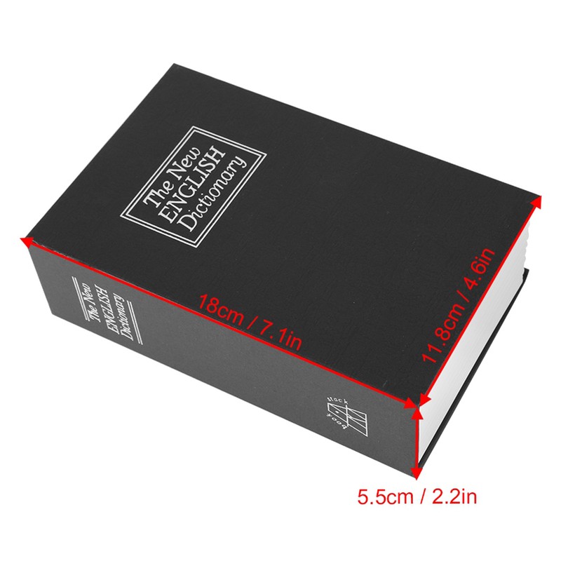 Black English Dictionary Safe Box Money Jewelry Collection Storage Case