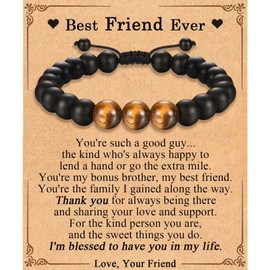 TEVOP Best Friend Ever Gifts for Friend, Best Friend Bracelet Gifts for Men Beads Bracelet Gifts -Birthday Anniversary Christmas Valentines Day Friendship Gifts for Men Boys