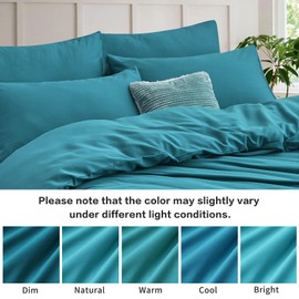 Tifschlaf Pillow Cases 2 Pack - Teal Pillowcases Pack of 2, 100% Brushed Microfiber Standard Pillow Covers With Envelope Closure, 50x75 cm