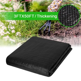 kaguster 3ft x 50ft Outdoor Gardens Weed Barrier Fabric, Heavy Duty & Durable Weed Barrier Landscape Fabric, Weed Block Gardening Mat,Eco-Friendly Design,Easy Setup Commercial Outdoor Weed Mat