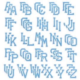 PATIKIL Iron on Letter Patches, 78Pcs Embroidered Letters A-Z Sew on Iron on Patches for Clothes Backpacks Hats DIY Accessories, Sky Blue 2inch Height