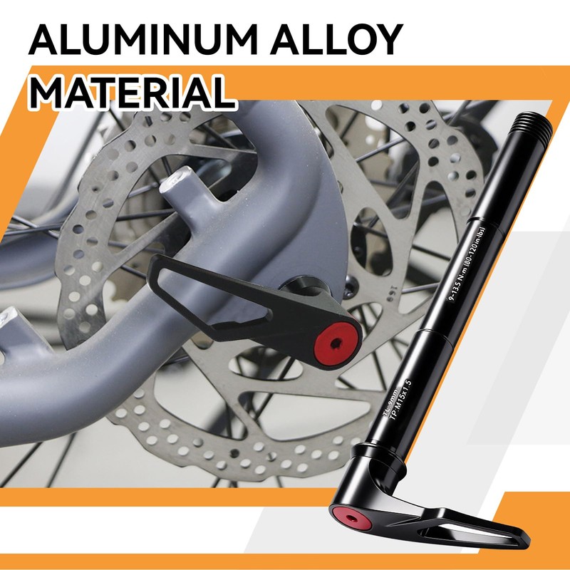 equlup Quick Release Thru Axle, M15x1.5 Thread Bikes Front Thru