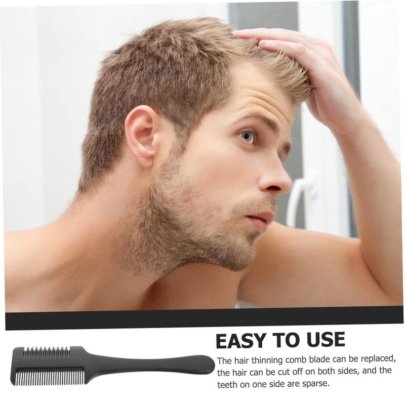 WOONEKY 3pcs Thinning Long Handle Double Sided Convenient Styling Tools