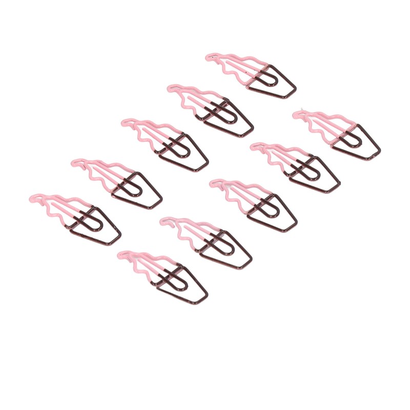 100 Pcs Shaped Paper Clips 2 Color Ice Cream Shape