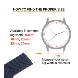 HARFINGTON Blue Nylon Watch Band 16mm Width Soft and Comfortable Nylon Strap for Men, Universal Replacement Canvas Watchband