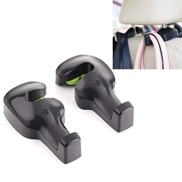 IPELY Universal Car Vehicle Back Seat Headrest Hanger Holder Hook for Bag Purse Cloth Grocery (Black -Set of 2)