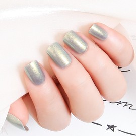 Hamefen Press On Nails, Aurora Press On Nails, Includes 24 Nails, 1 Mini File, Adhesive Tabs(24 Pcs Jelly Glue Stickers).E217