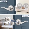 EHOMEWARE 4 Pack Satin Nickel Door Handles Interior, Keyed Alike