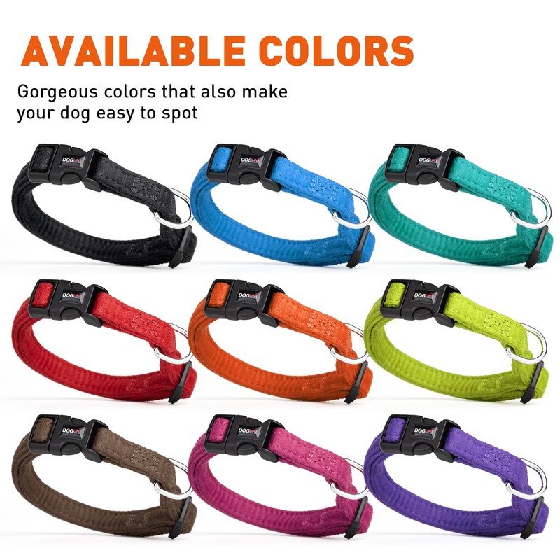 Dogline Comfort Microfiber Flat Collar for Dogs (W 5/8" L