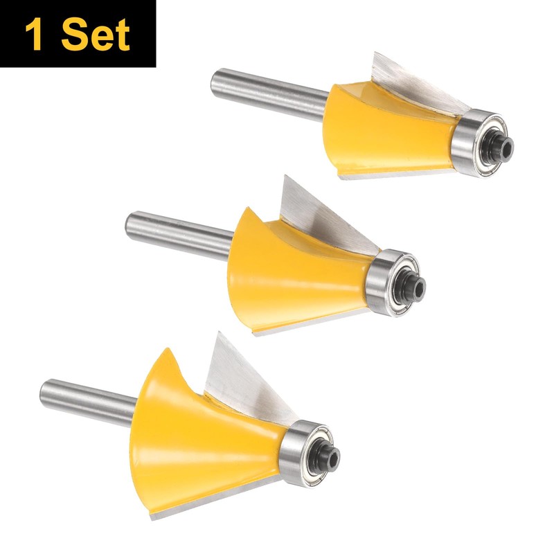 sourcing map 3pcs Chamfer Router Bit Set 1/2" Shank 15,